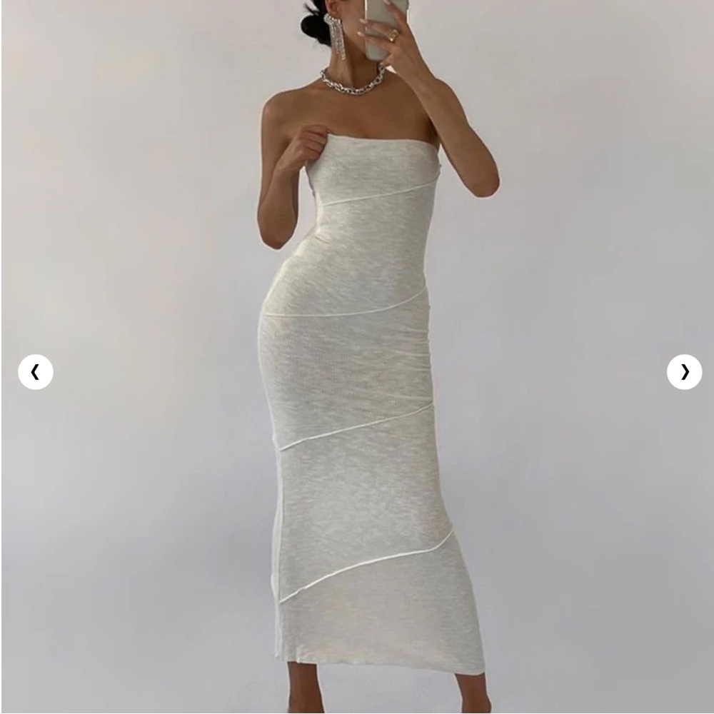 Princess Polly Oscar Strapless Tube Midi Dress in White